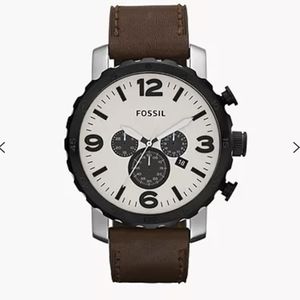 Fossil Nate Chronograph Brown Leather Watch